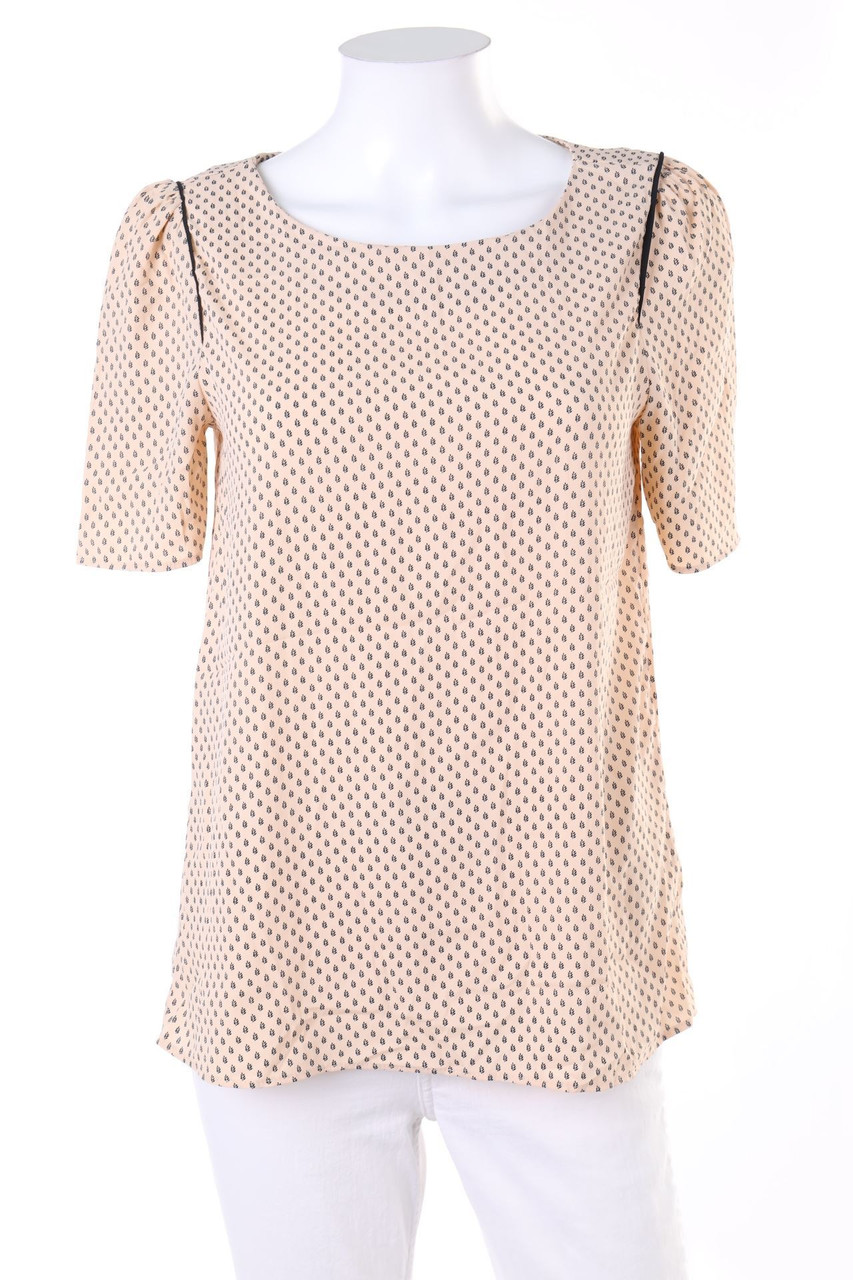 H&M - Kurzarm-Bluse mit geometrischem Muster - D 36
