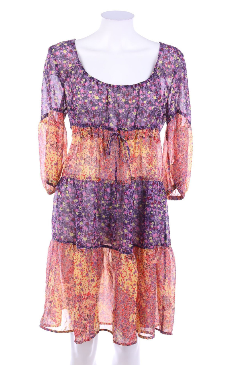 ESPRIT de corp - Kleid mit floralem Muster mit Tunnelzug - M