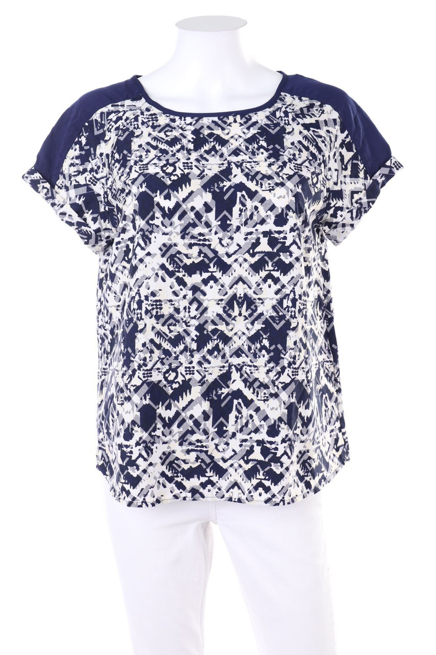 ONLY - Kurzarm-Bluse mit Print - D 36