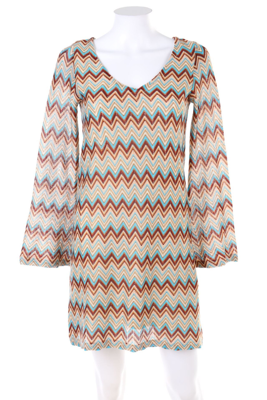 AMISU - Shift-Kleid mit Zickzack-Muster - D 36