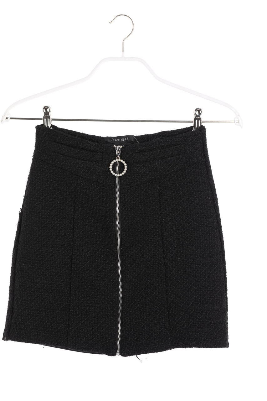 AMISU - Bouclé-Minirock mit Perlen - D 34