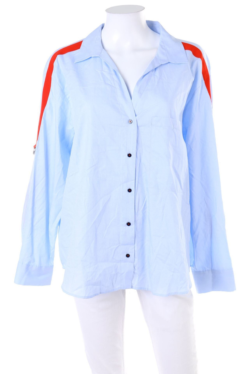 ZARA - Hemd-Bluse mit Krempel-Ärmeln - XL