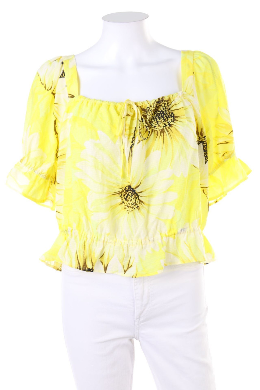 H&M - Kurzarm-Bluse mit Blumen-Print - L