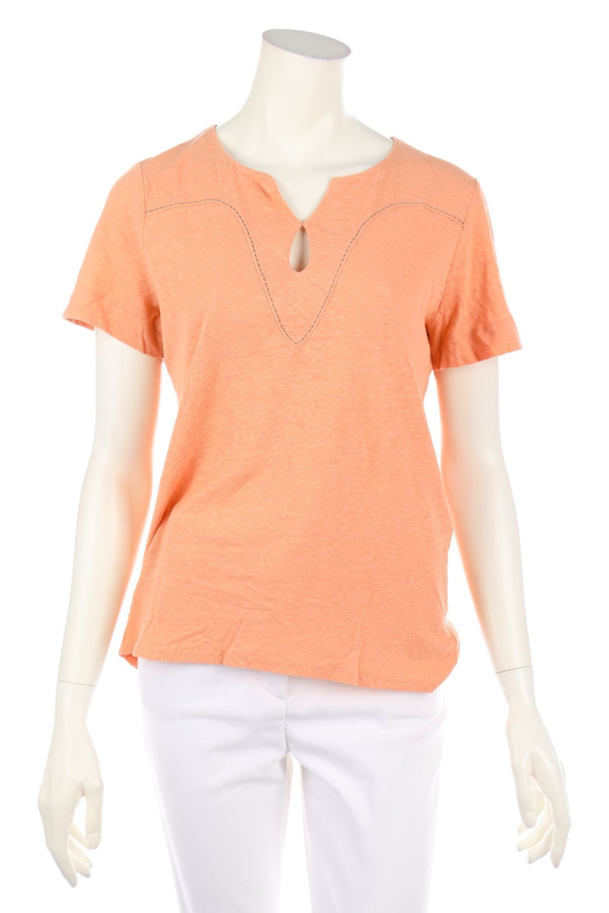 UN JOUR AILLEURS - Shortsleeve-Shirt with Keyhole - M