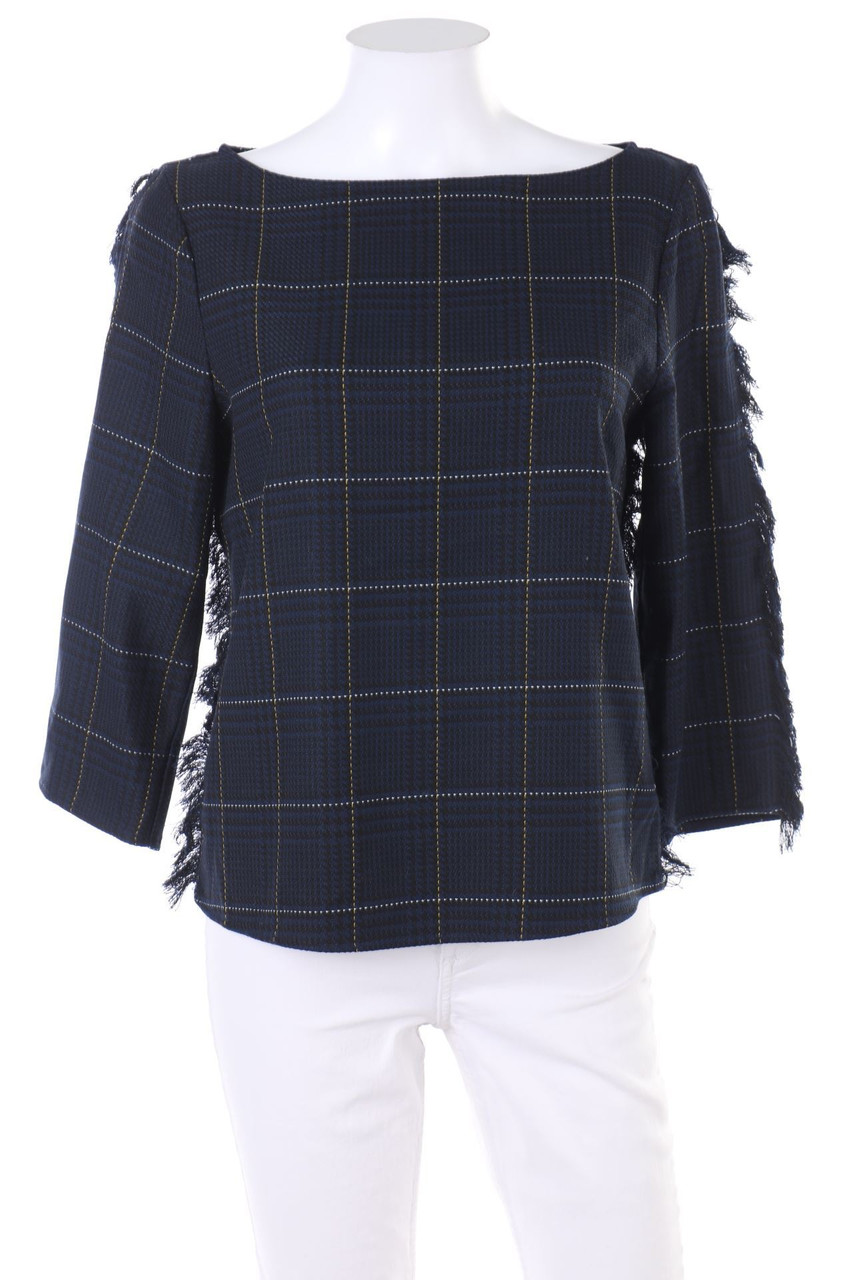 H&M - Karo-Bluse mit Fransen - D 36