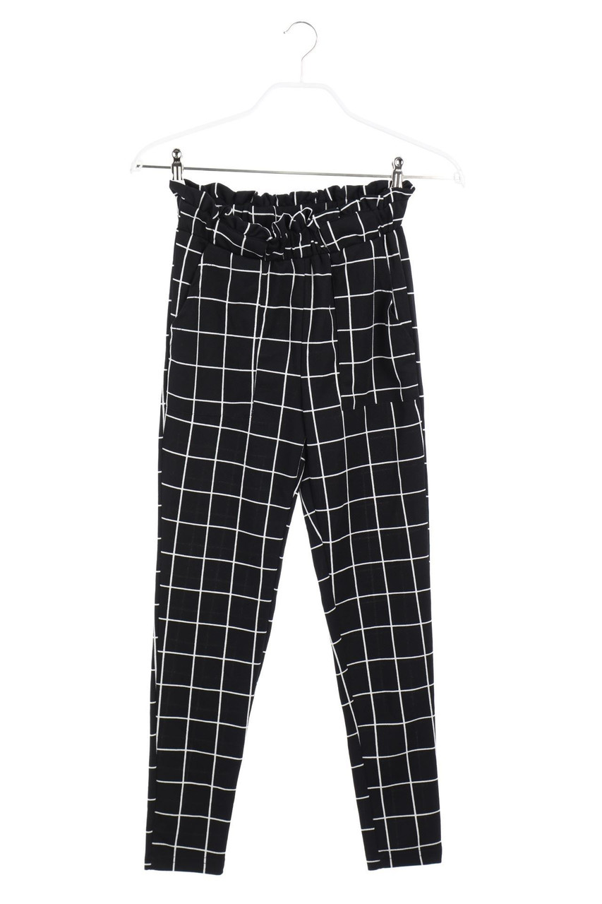 ZAFUL - Checked Pants with Elastic Band - S