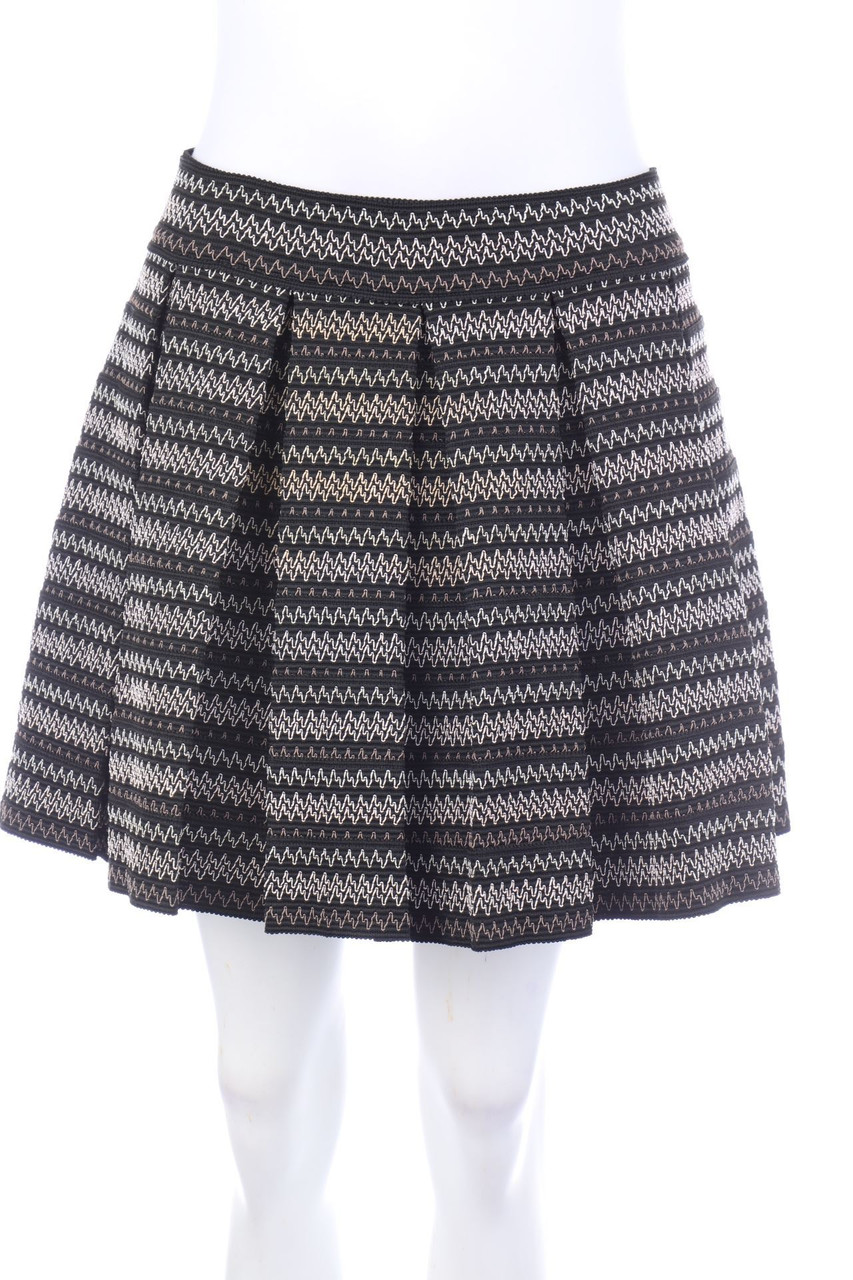 REVIEW - Falten-Mini-Rock mit geometrischem Muster - S