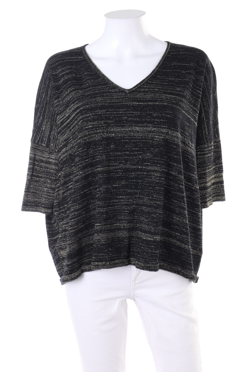 zebra - 3/4-Sleeve Pullover with Glitter - XS