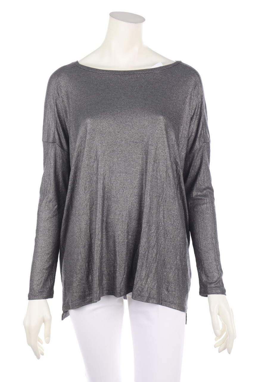 MAJESTIC FILATURES - Oversize-Longsleeve-Shirt mit Metallic-Effekt - S
