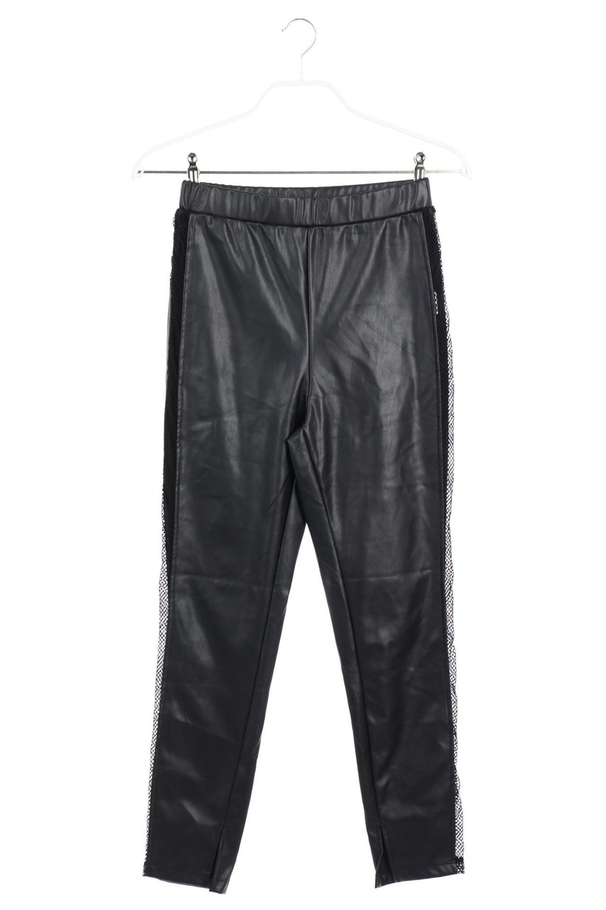 SHEIN - Kunstleder-Leggings mit Mesh-Einsatz - S