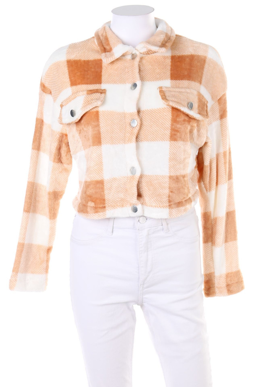 SHEIN - Cropped-Shacket-Jacke mit Karo-Muster - D 32