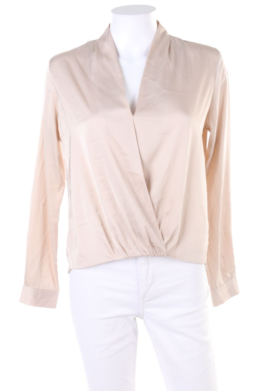 GLAMOROUS - Vokuhila-Satin-Bluse in Wickel-Optik - D 34