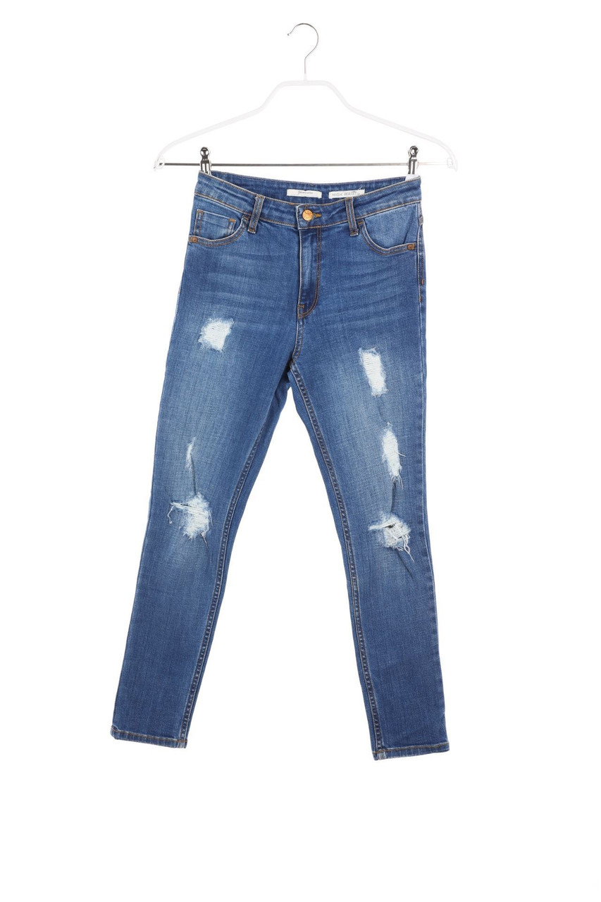 Stradivarius - High Waist-Destroyed Skinny-Jeans - D 34