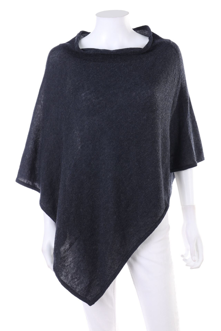REPEAT - Poncho aus Woll-Mix - ONE SIZE