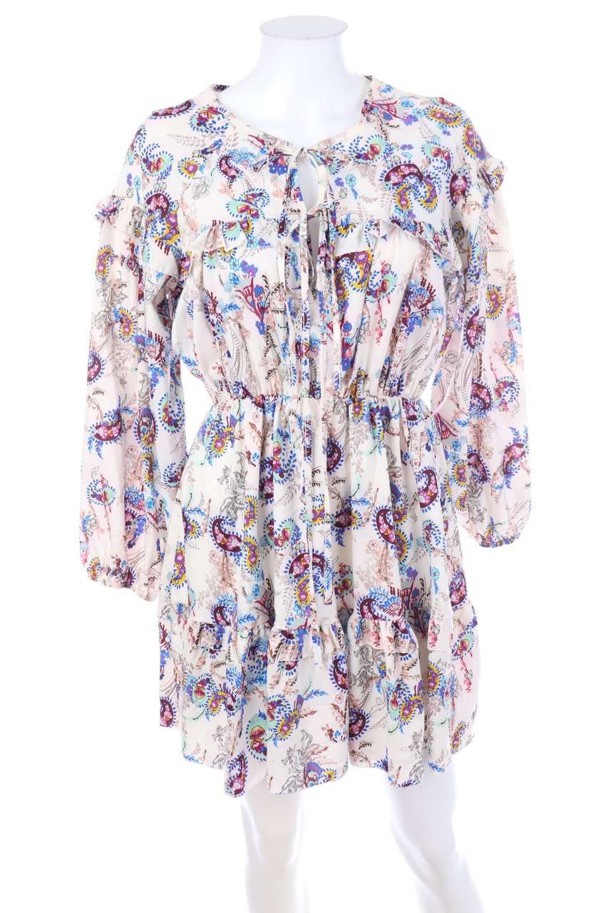 No Label - Boho Dress with Paisley Print with Frills - D 42