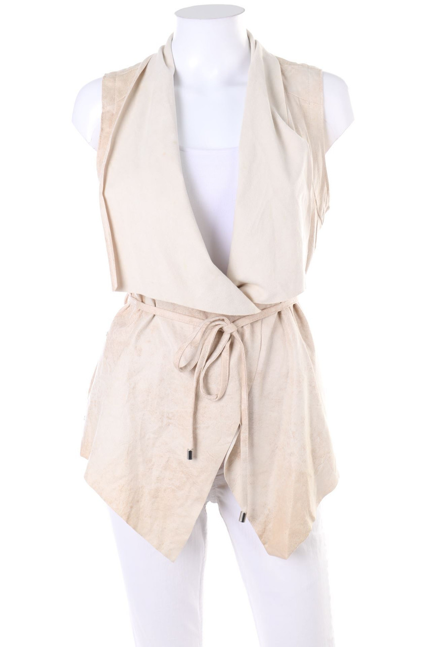 AMISU - Faux Leather-Gilet with Belt - D 34