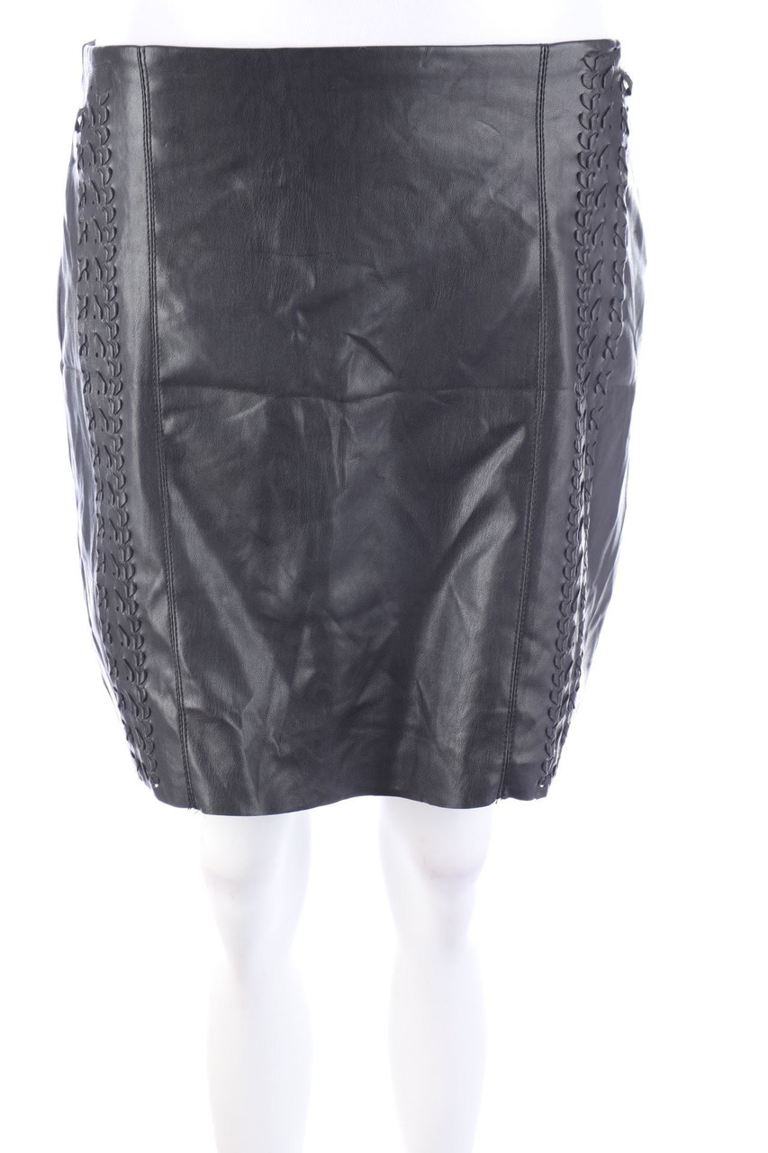 AMISU - Faux Leather-Rock mit Schnürung - D 40