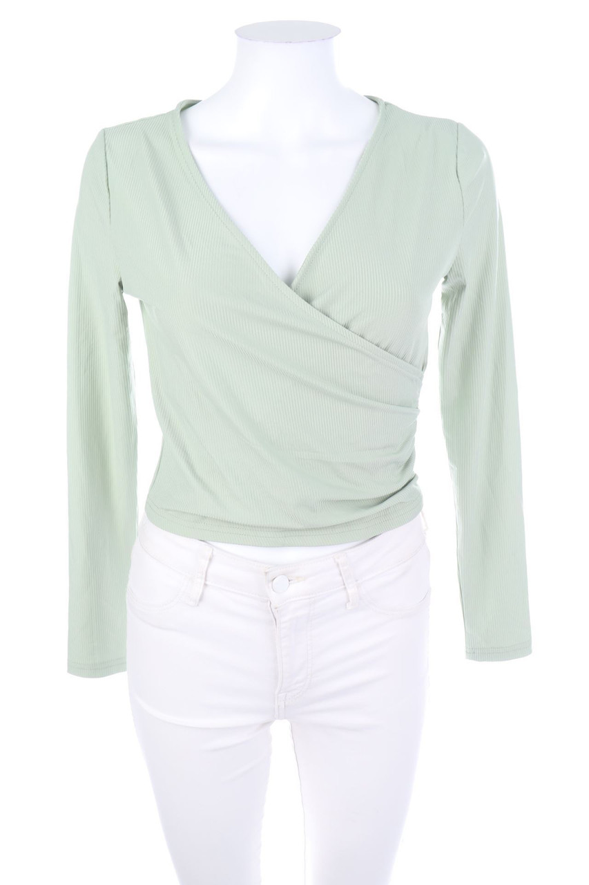 SHEIN - Cropped-Longsleeve-Shirt in Wickel-Optik - S