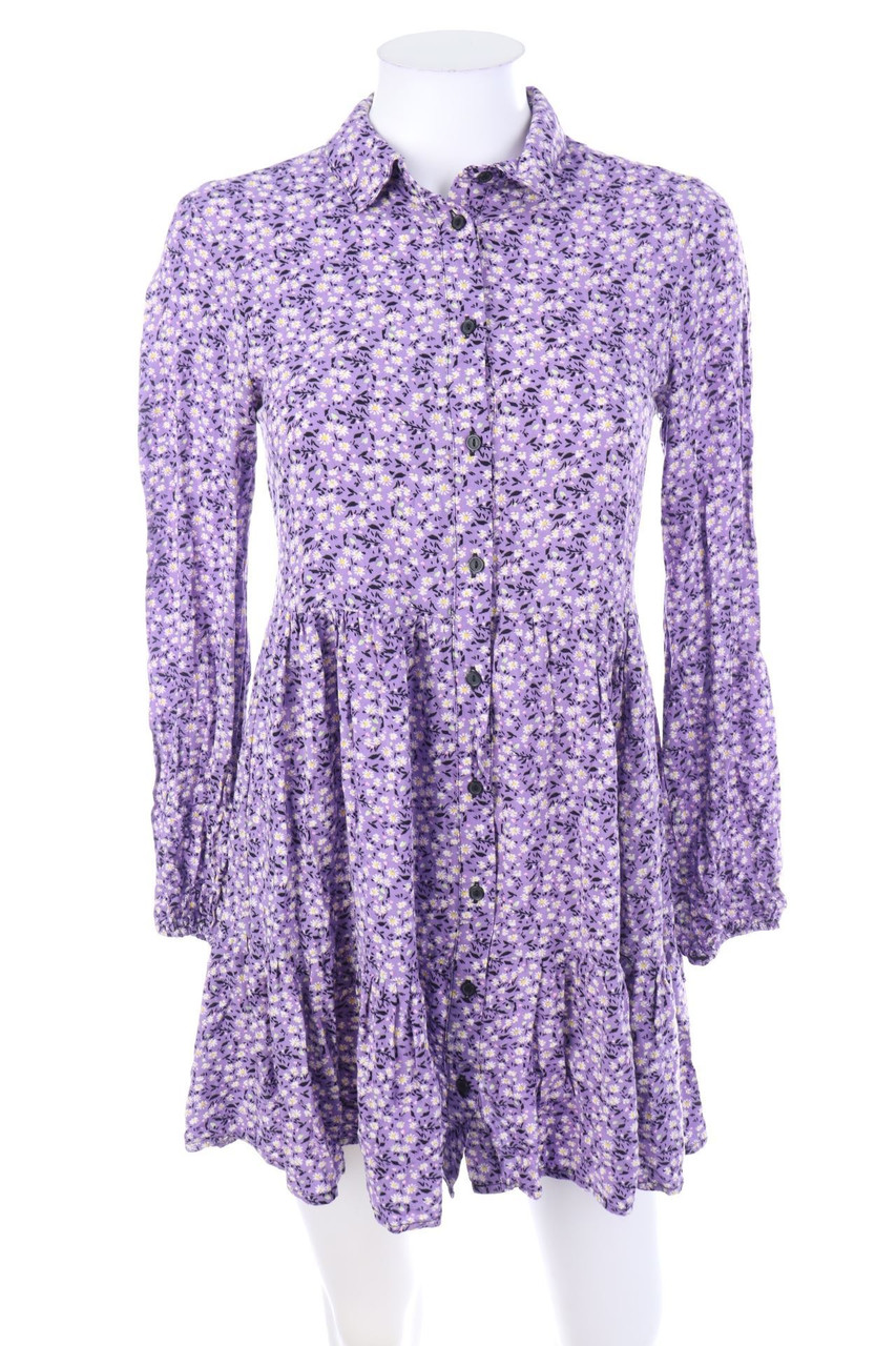 Stradivarius - Volants-Shirt Dress with Flower Print - XS