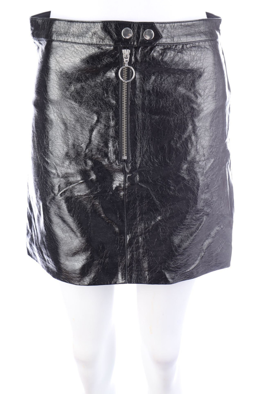 H&M DIVIDED - Lack-Faux Leather-Mini-Rock - D 38