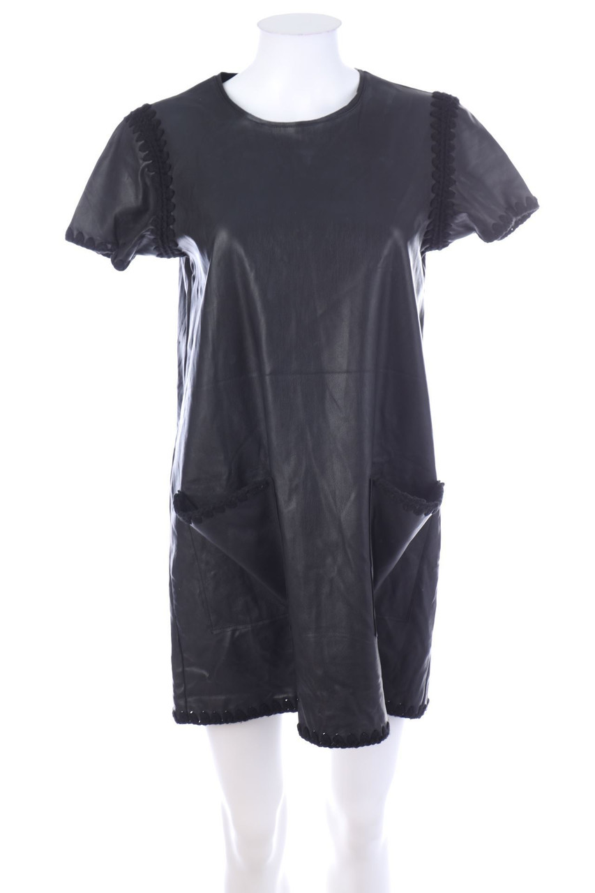 Zara Knit - Faux Leather-Shift-Kleid - S