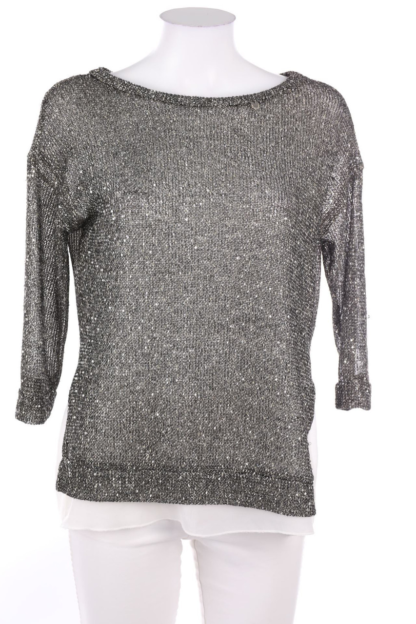 RINASCIMENTO - 3/4-Sleeve Pullover, Layer Look with Sequins - M