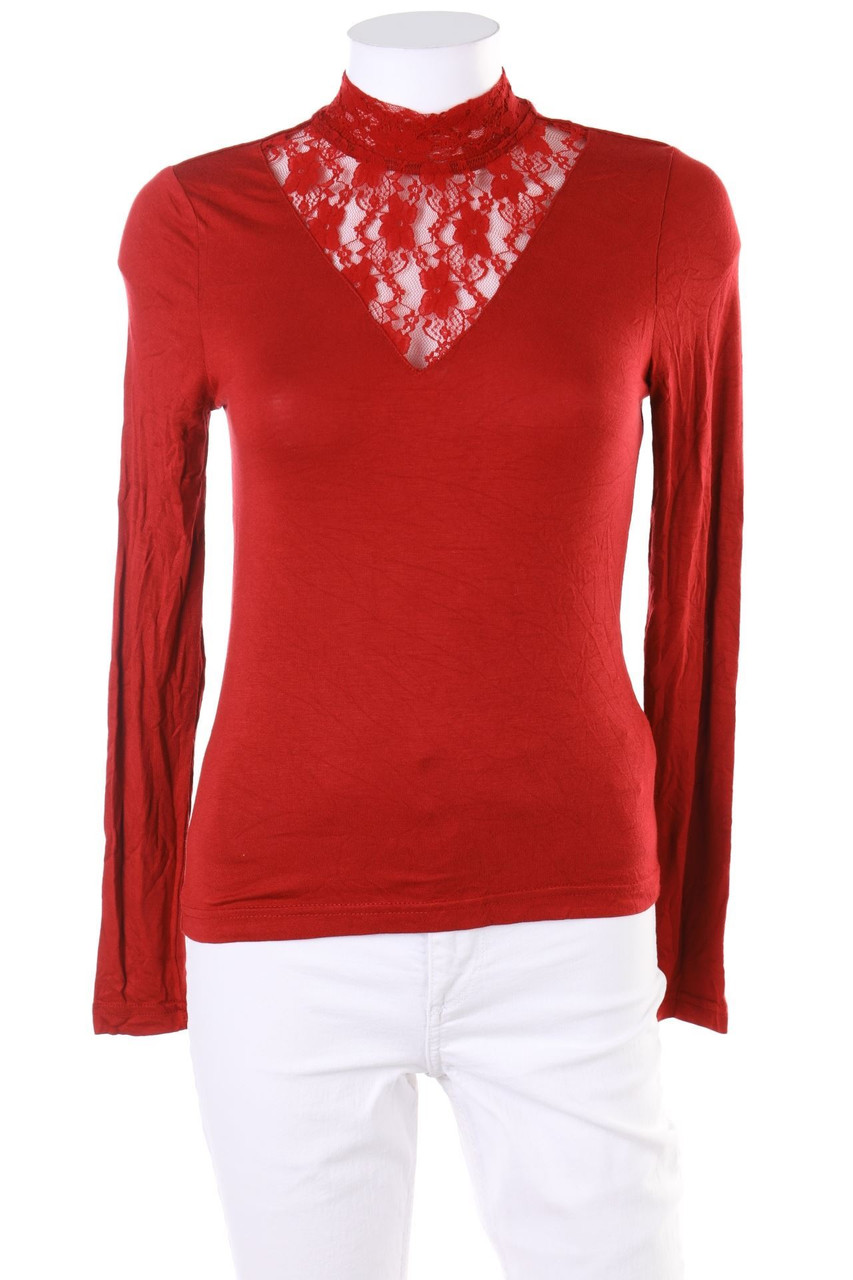 fisherfield - Longsleeve-Shirt mit Spitzen-Einsatz - D 36