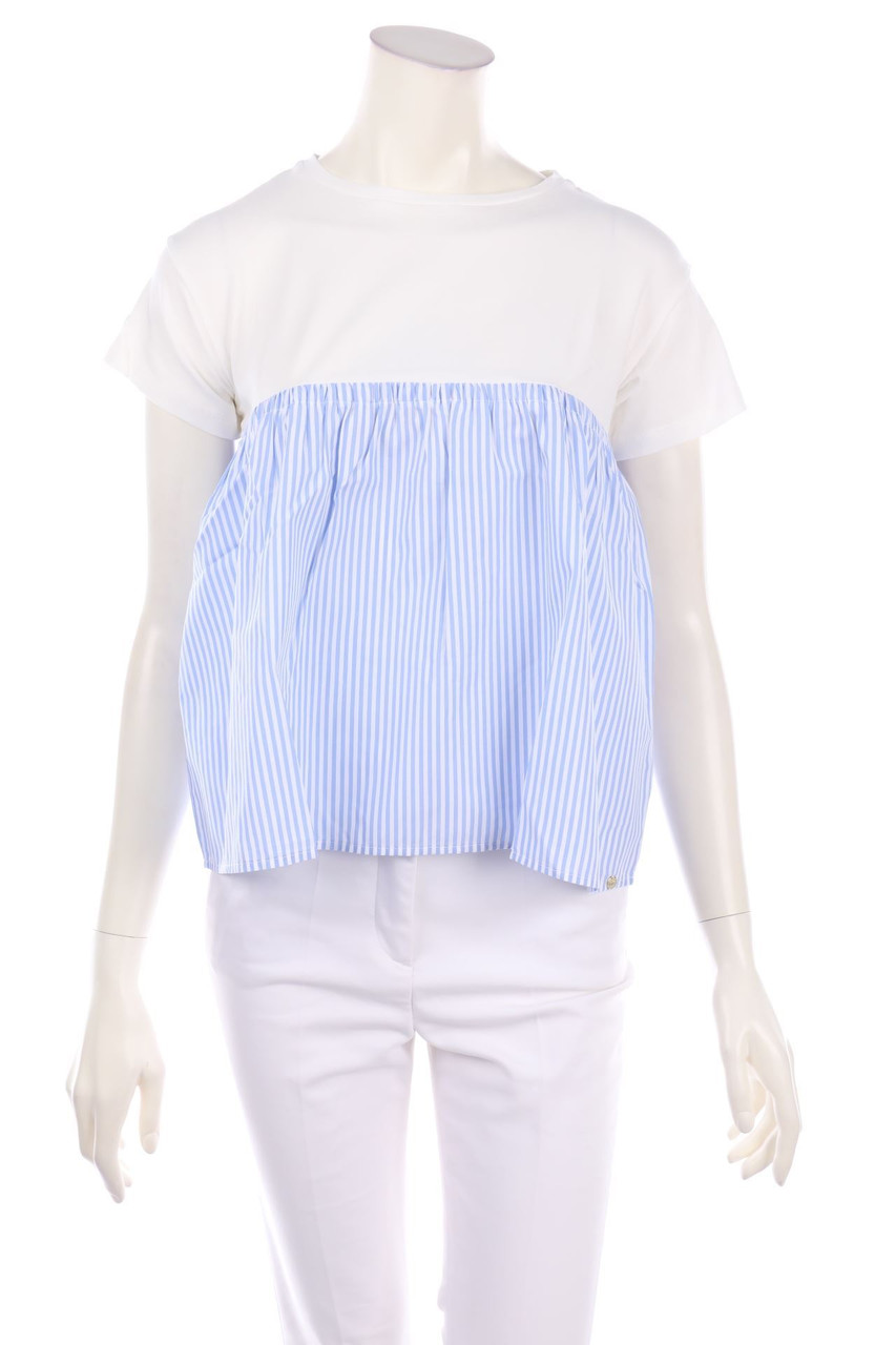 MISS GRANT - Blouse, Layer Look with Stripes - D 34