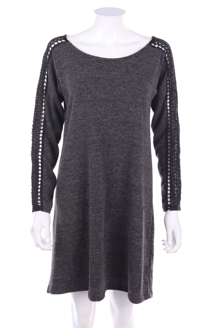 LH by LA HALLE - Strickkleid mit Häkelspitze - S