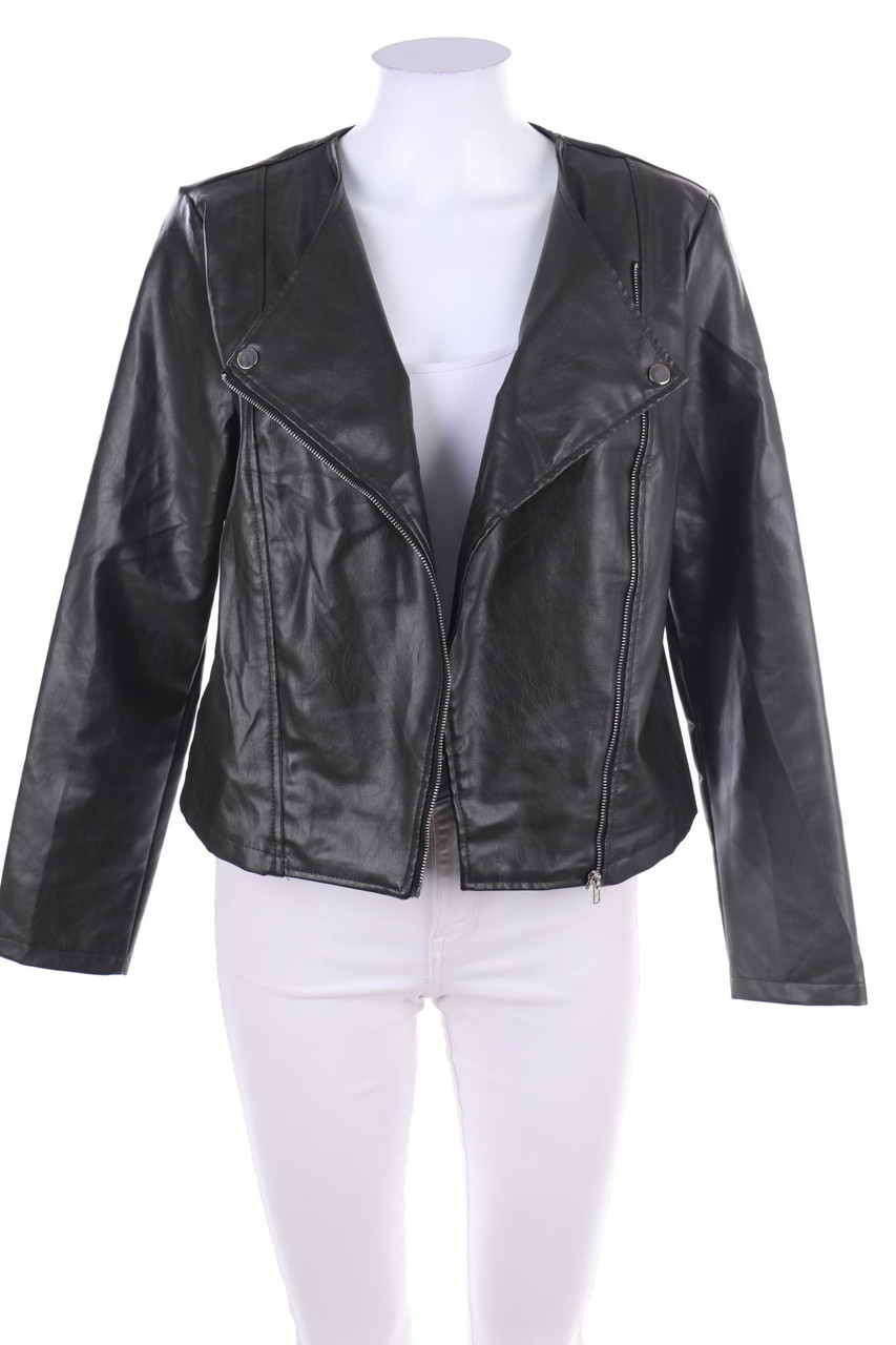 SHEIN - Kunstlederjacke mit asymmetrischem Schnitt - M