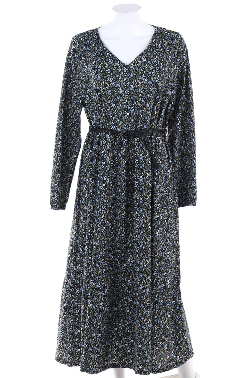 No Label - Maxi Dress with Flower Print with Belt - D 40-42