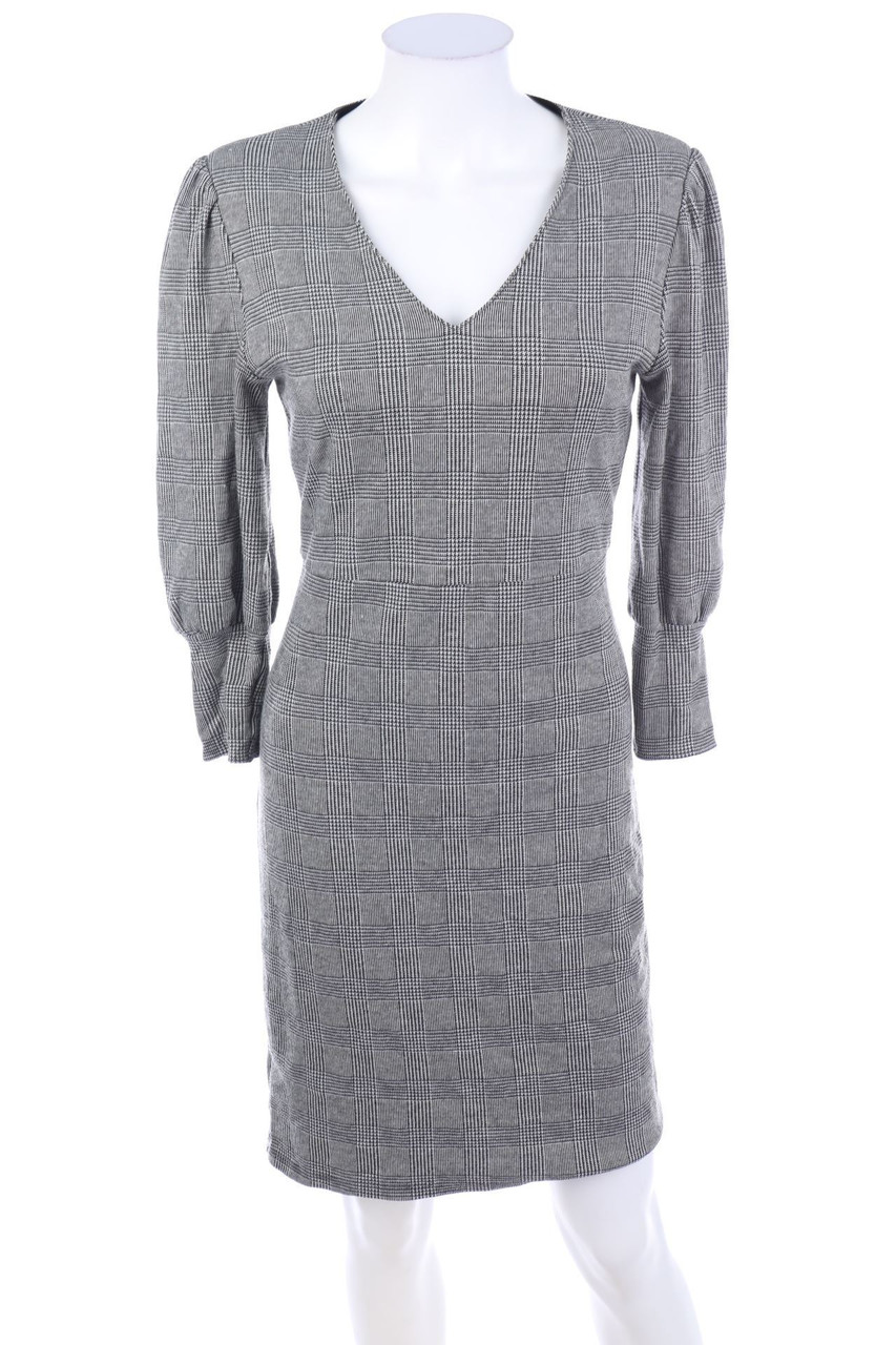 MANGO - Muster-Kleid mit Puffärmeln - S