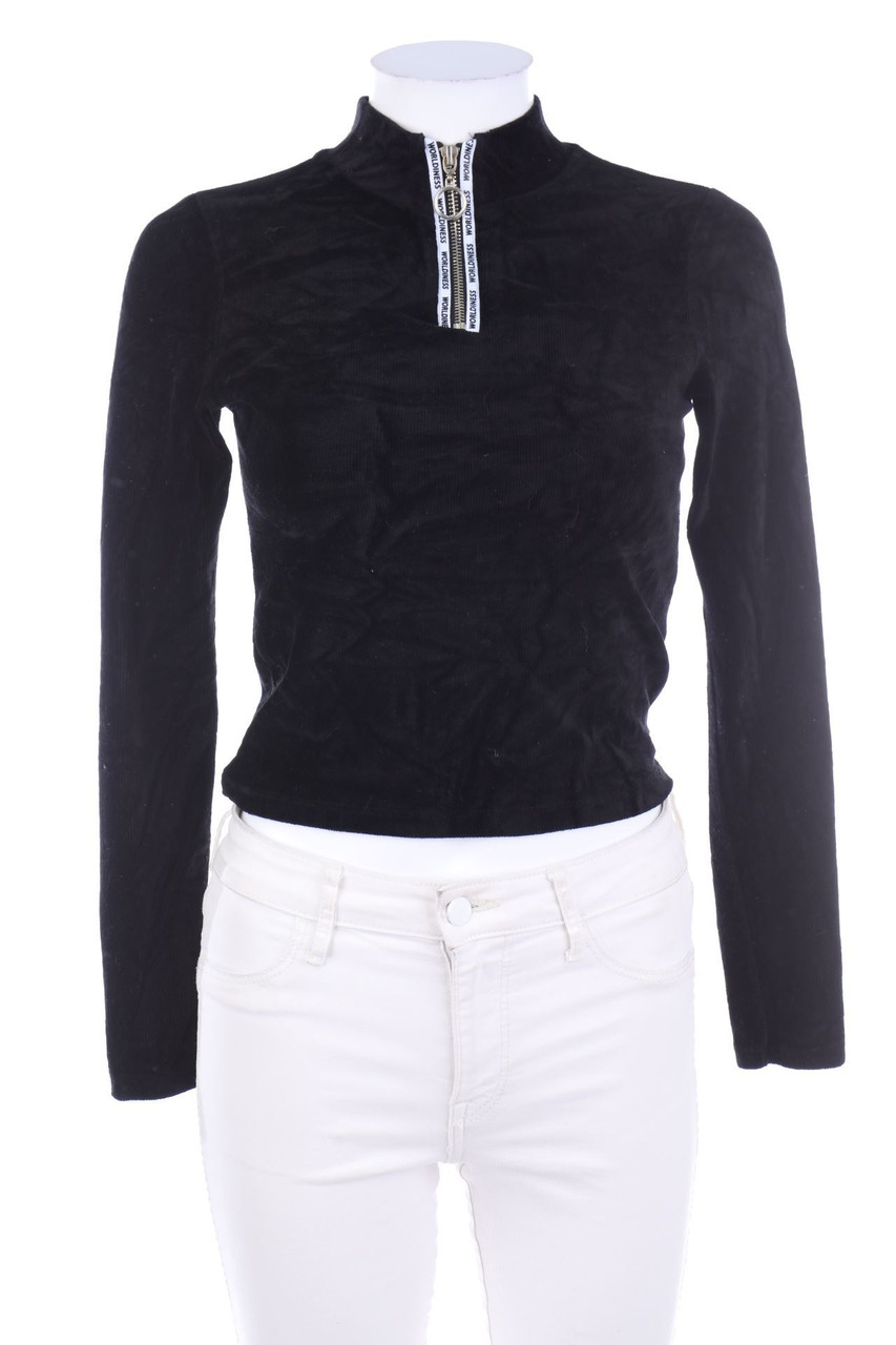 TALLY WEiJL - Velour-Longsleeve-Shirt - XS