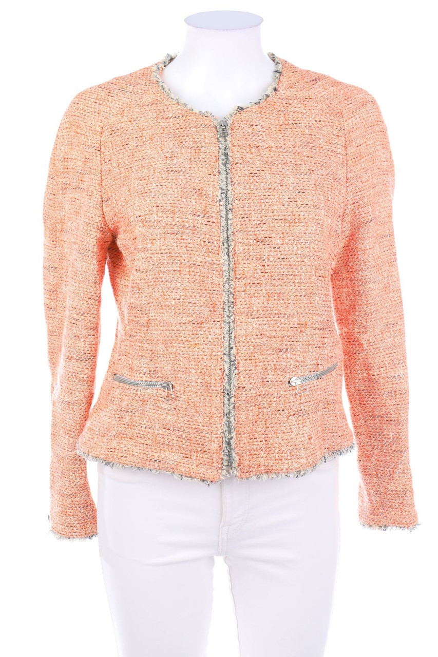 Massimo Dutti - Bouclé-Jacke mit Fransen - D 36