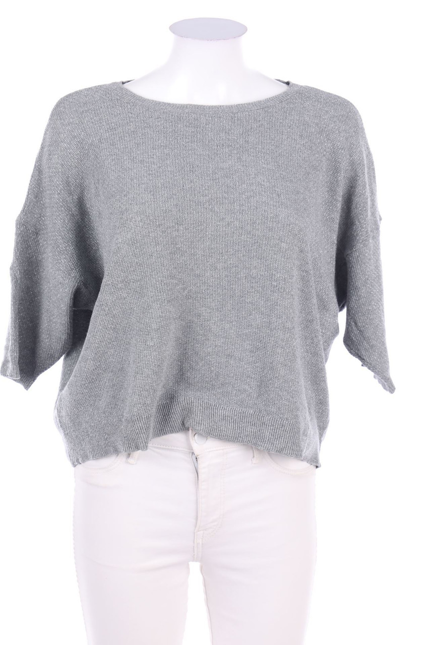 PATRIZIA DINI - Glitter-3/4-sleeve Crewneck Pullover - D 38