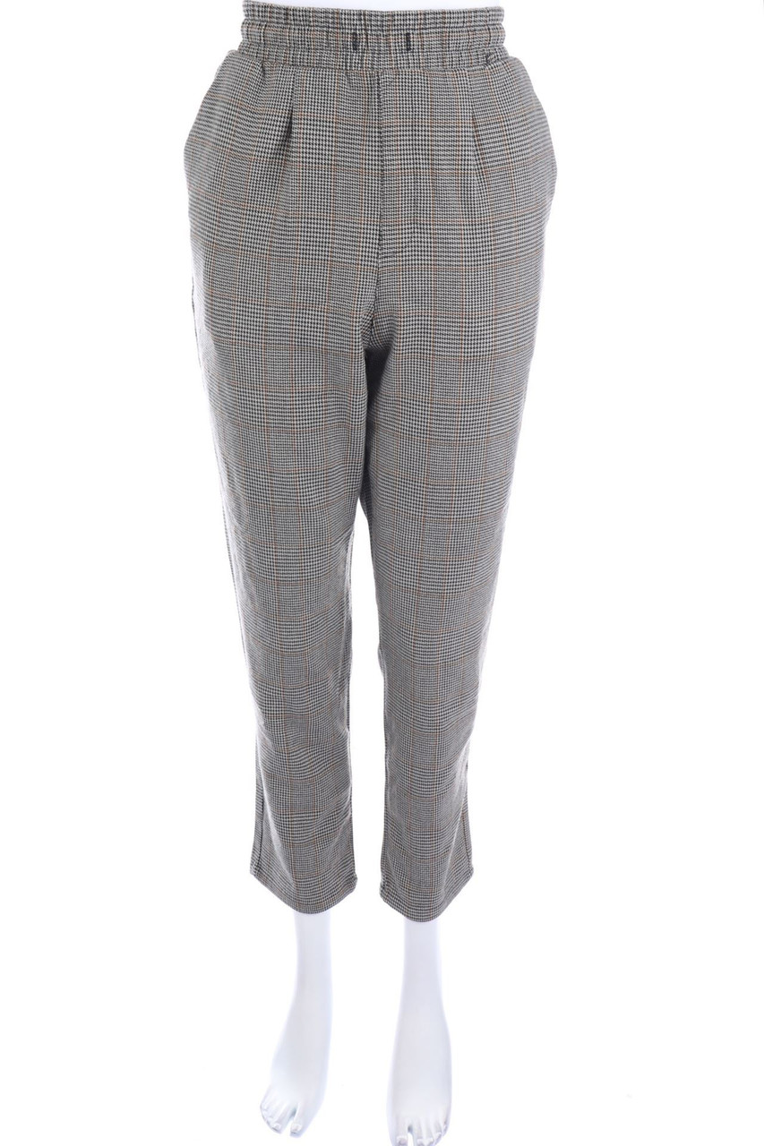 TERRANOVA - Bundfaltenhose mit Hahnentritt-Muster mit Gummizug - D 46