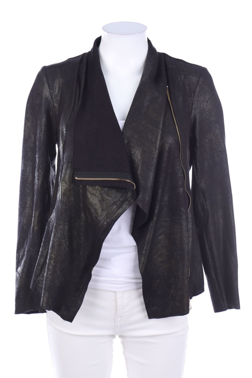 ZARA WOMAN - Kunstlederjacke mit asymmetrischem Schnitt - S