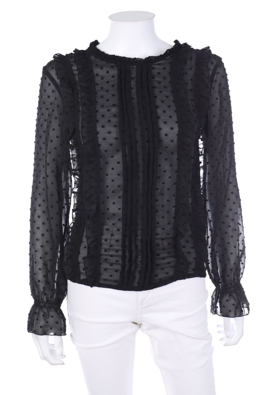 ZARA - Chiffon-Bluse mit Rüschen - M