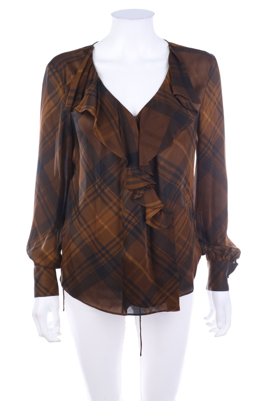 LAUREN RALPH LAUREN - Wickel-Seiden-Bluse mit Volants - D 34