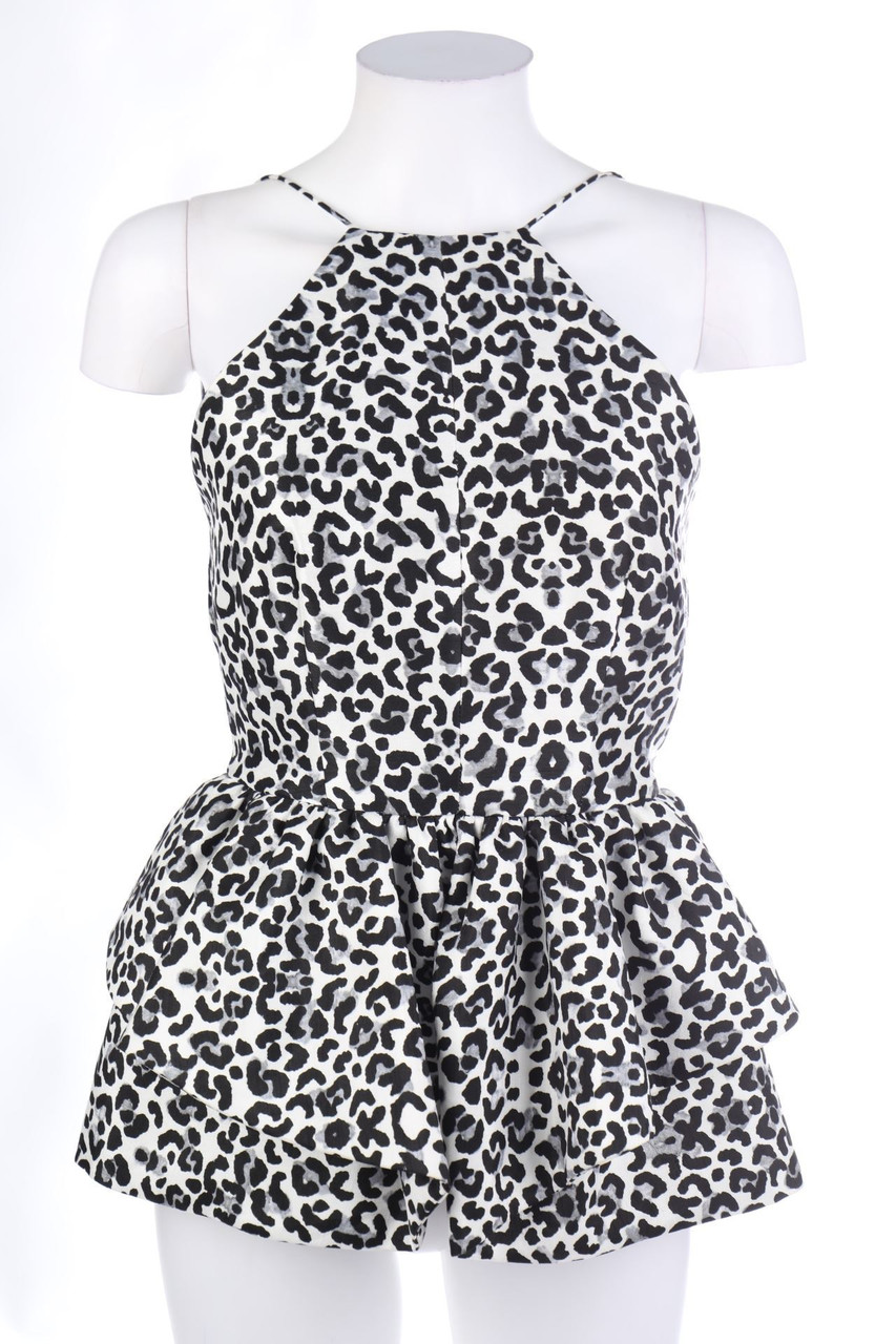 cameo - Blouse Top with Leo Print - XS