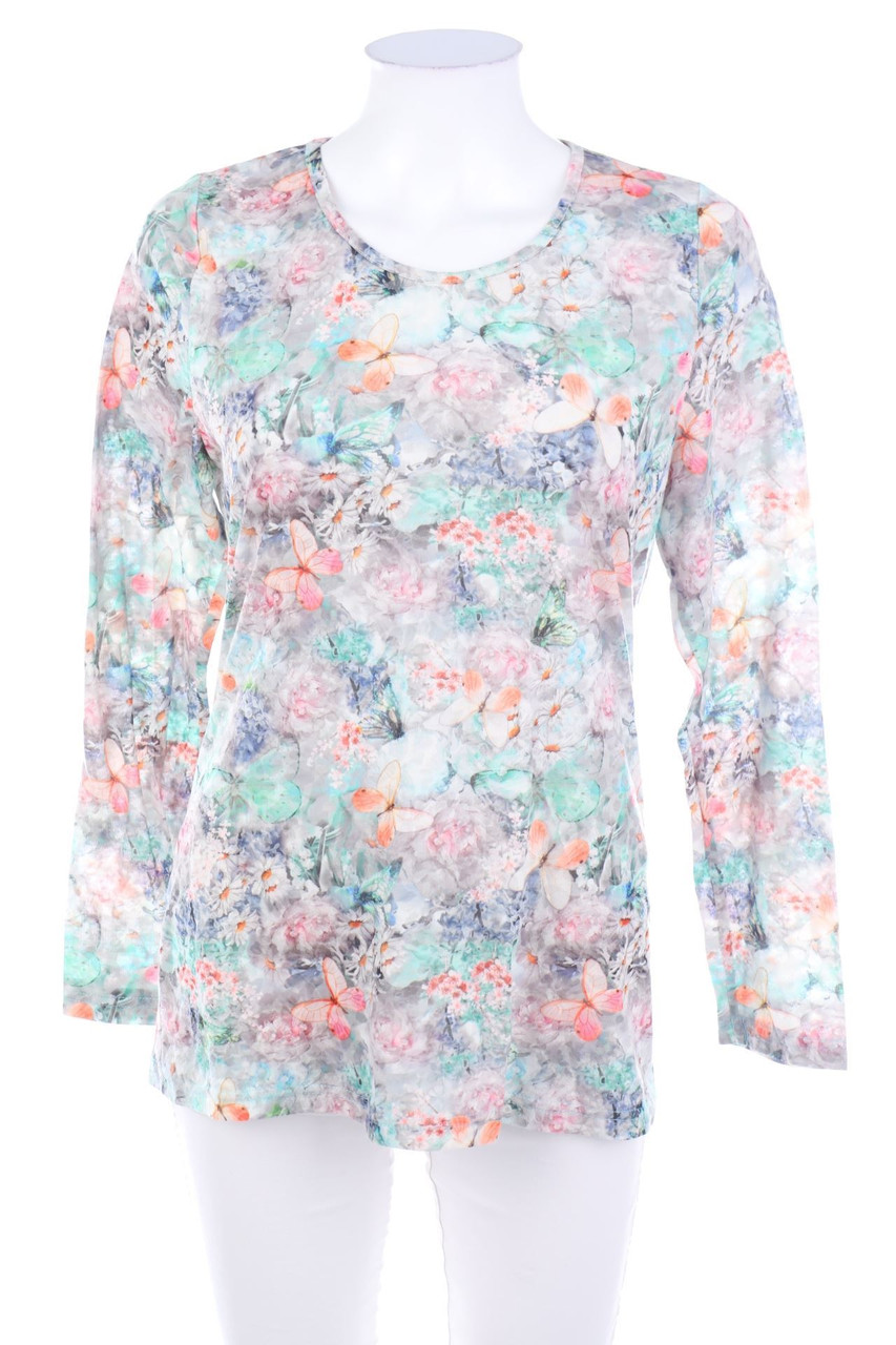 No Label - Longsleeve-Shirt with Flower Print - D 38