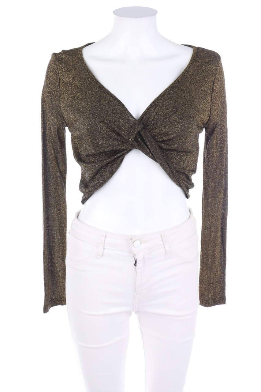 TOUT FEU TOUT FEMME - Cropped-Longsleeve-Shirt mit Glitzer - M