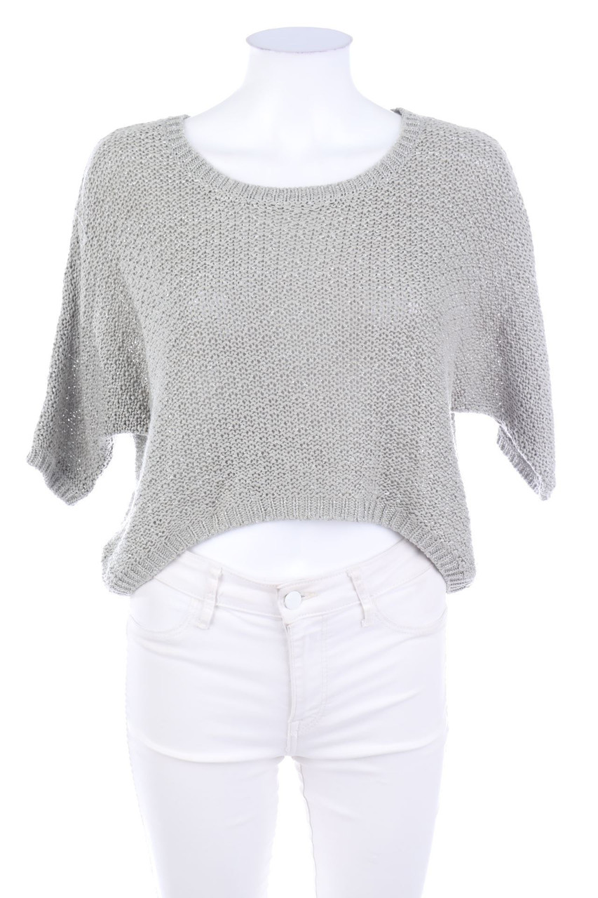 TALLY WEiJL - Oversize-Shortsleeve Pullover with Metallic Effect - XXS