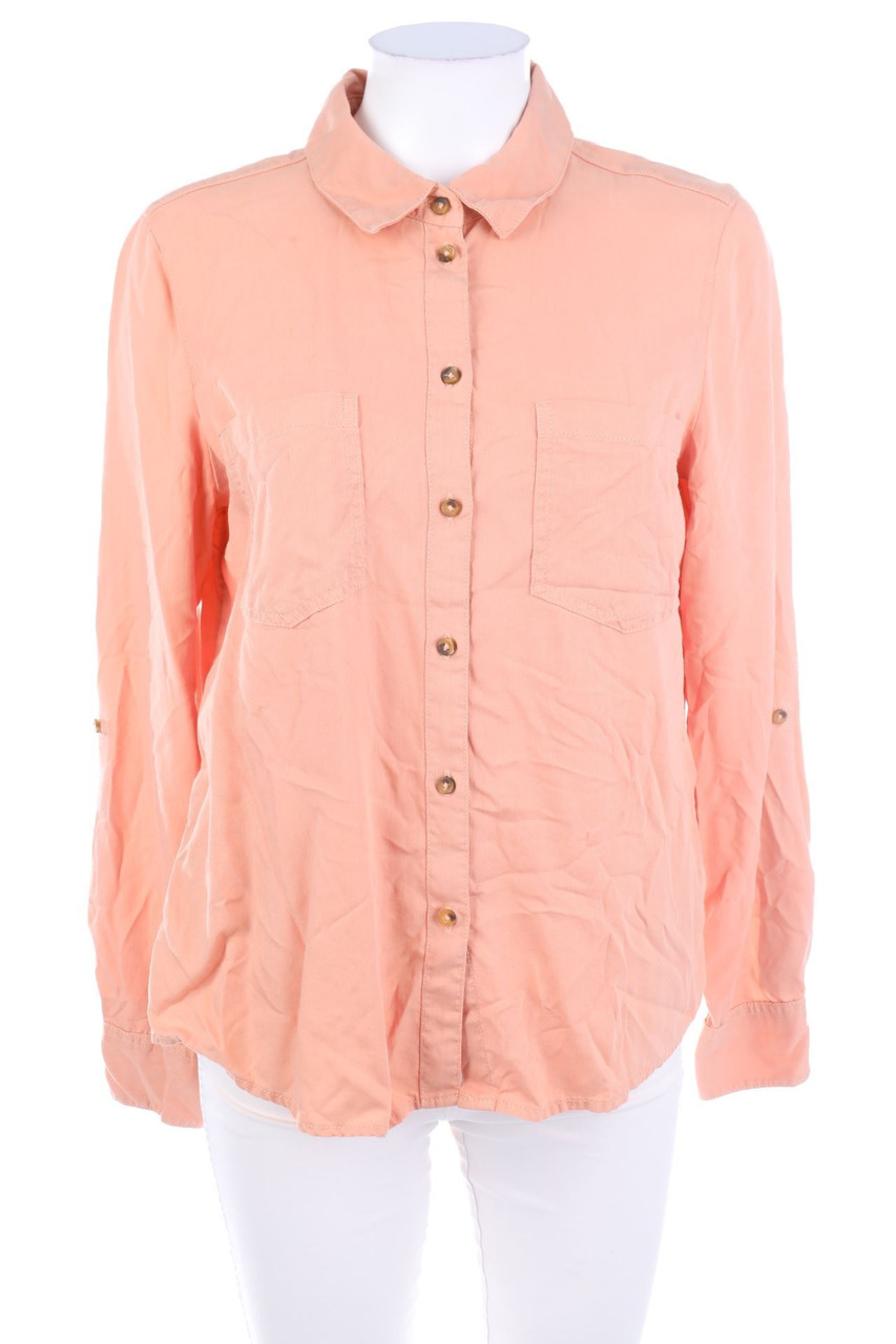 C&A - Hemd-Bluse mit Krempel-Ärmeln - D 38