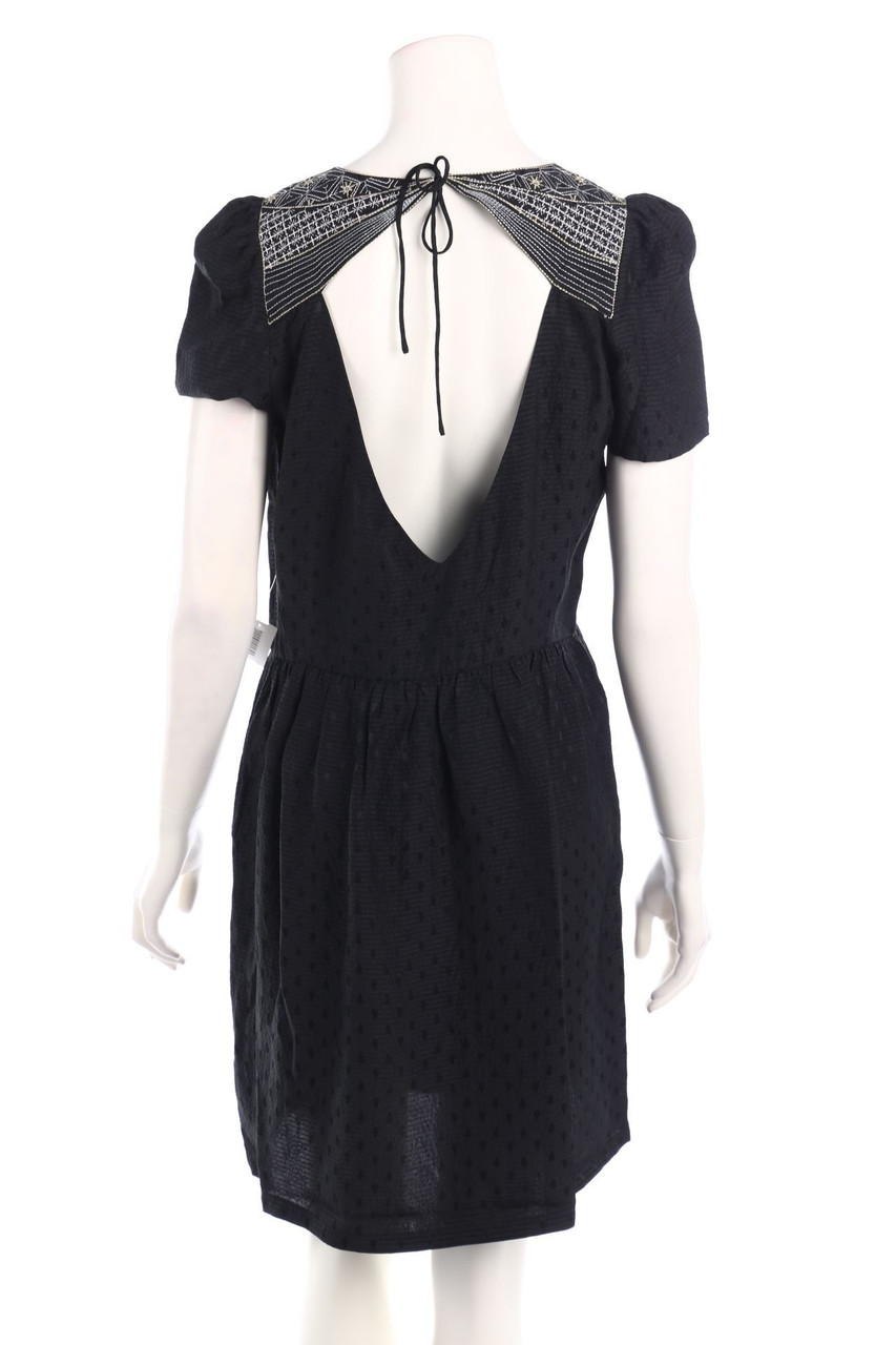 sessun - Silk Dress with Deep Back Cutout - L