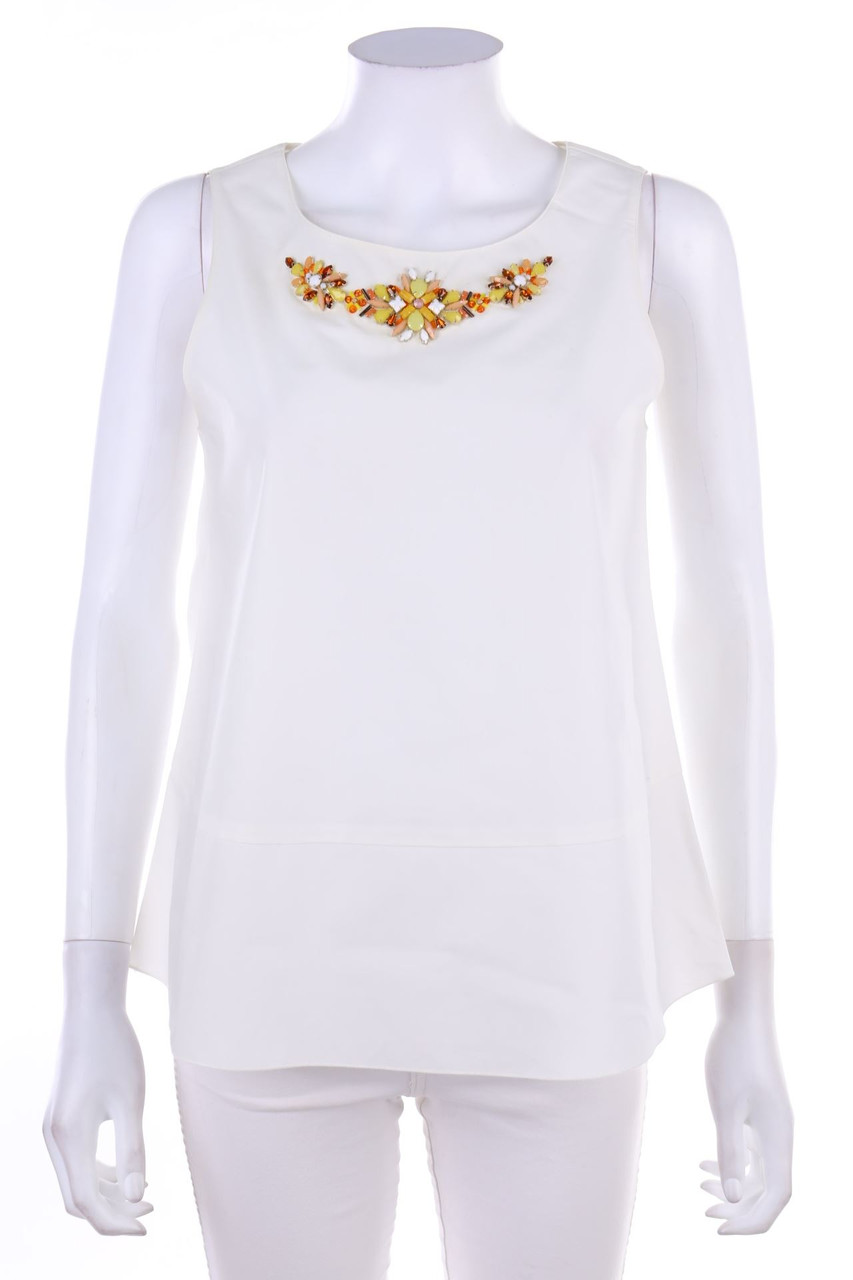 à la fois - Blouse Top, A-Line with Jewelry Stones - D 32