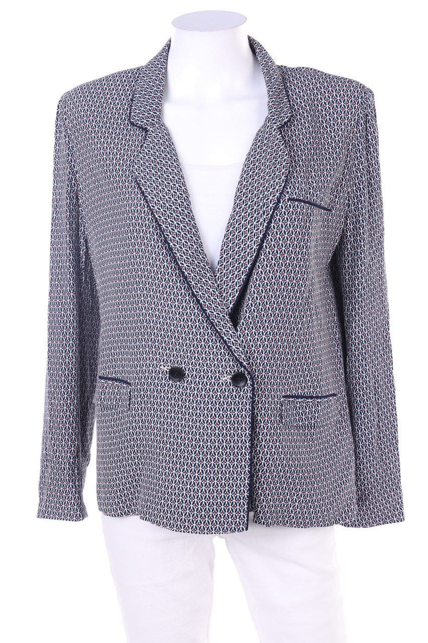 FRNCH - Double-Breasted Blazer with Print - S
