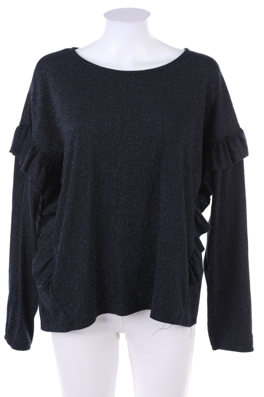 promod - Oversize-Glitzer-Longsleeve-Shirt mit Volants - XL