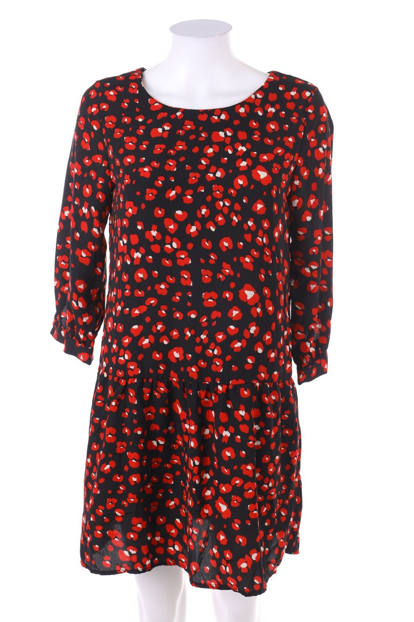 Cerise Blue - Print-dress with Cropped Sleeves - S