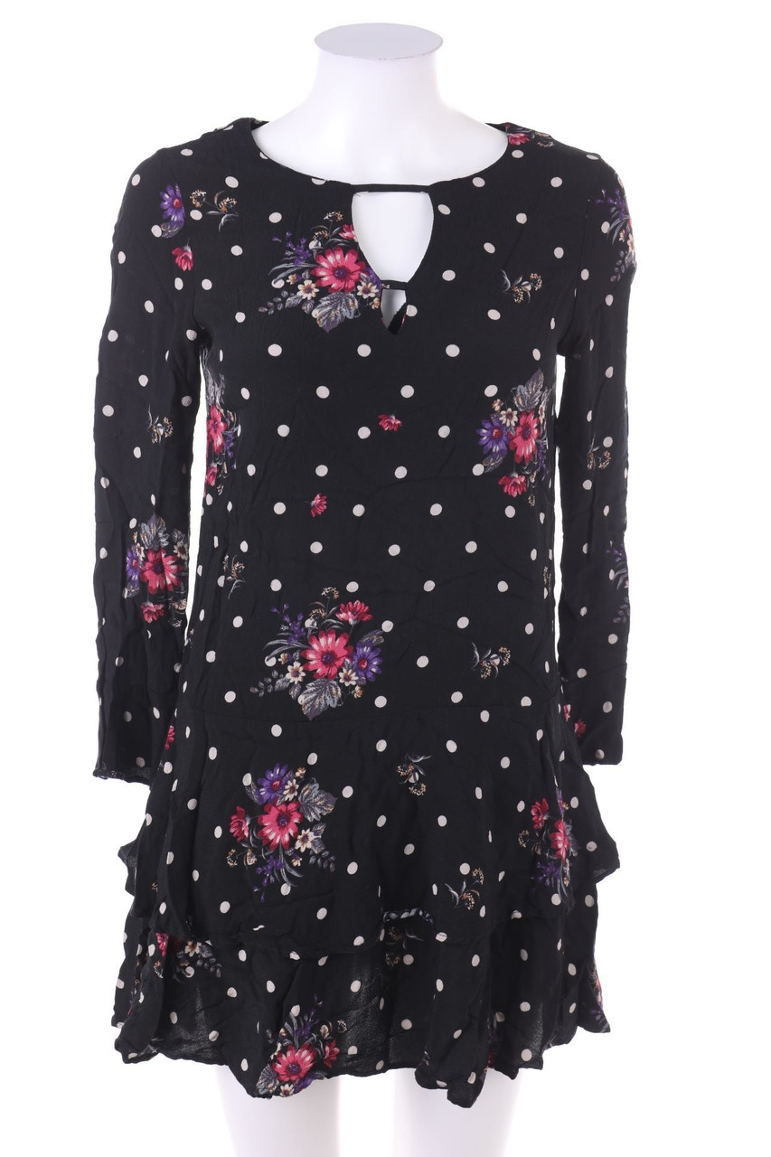 MANGO - Muster-Kleid im Layer Look mit Keyhole - XS